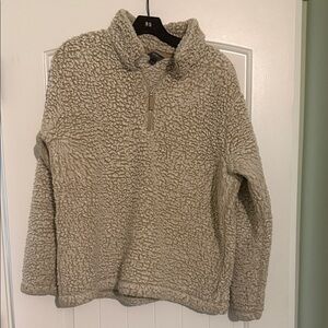 Eddie Bauer Cream Sherpa Fleece Pullover